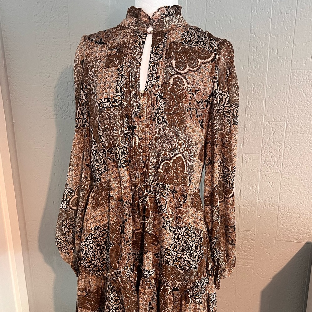 House of Harlow 1960 Brown and Black Long Sleeve Dress